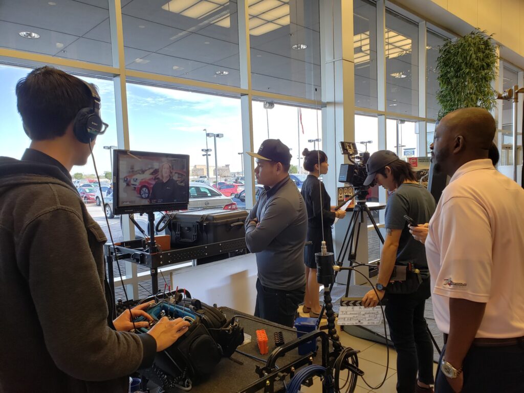 Creating Videos for Corporate Communications 5 Behind the scenes of our phoenix video production shoot for Corporate video communications with a Nissan dealership.