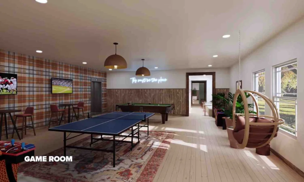 an image of the game room in the cottage row apartments